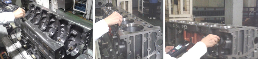 測試氣缸體在清洗前，粗洗后，粗選后的清潔度差異