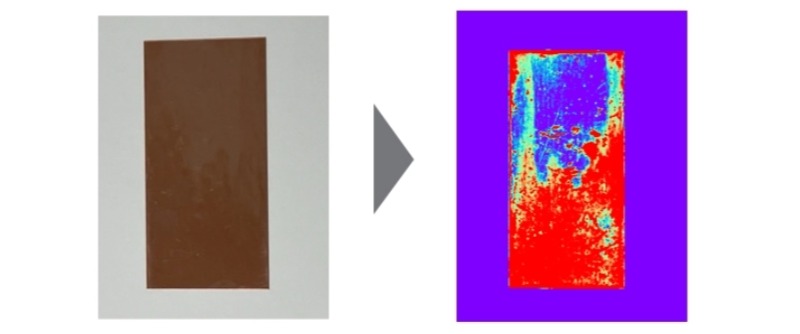 undefined Specim高光譜相機(jī)可以檢測電極材料微小的油滴或污染情況,油污分布可視化