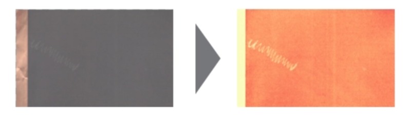 undefined Specim工業(yè)高光譜相機(jī)檢測涂層上的劃痕,涂層劃傷缺陷可視化